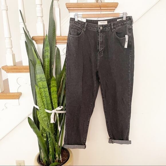 PACSUN black high rise mom jeans zip fly size 30 - Picture 1 of 8